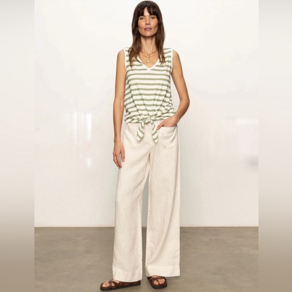 Sanctuary THE LINEN MARINE WIDE LEG HIGH RISE PANT BIRCH 28in x 32in